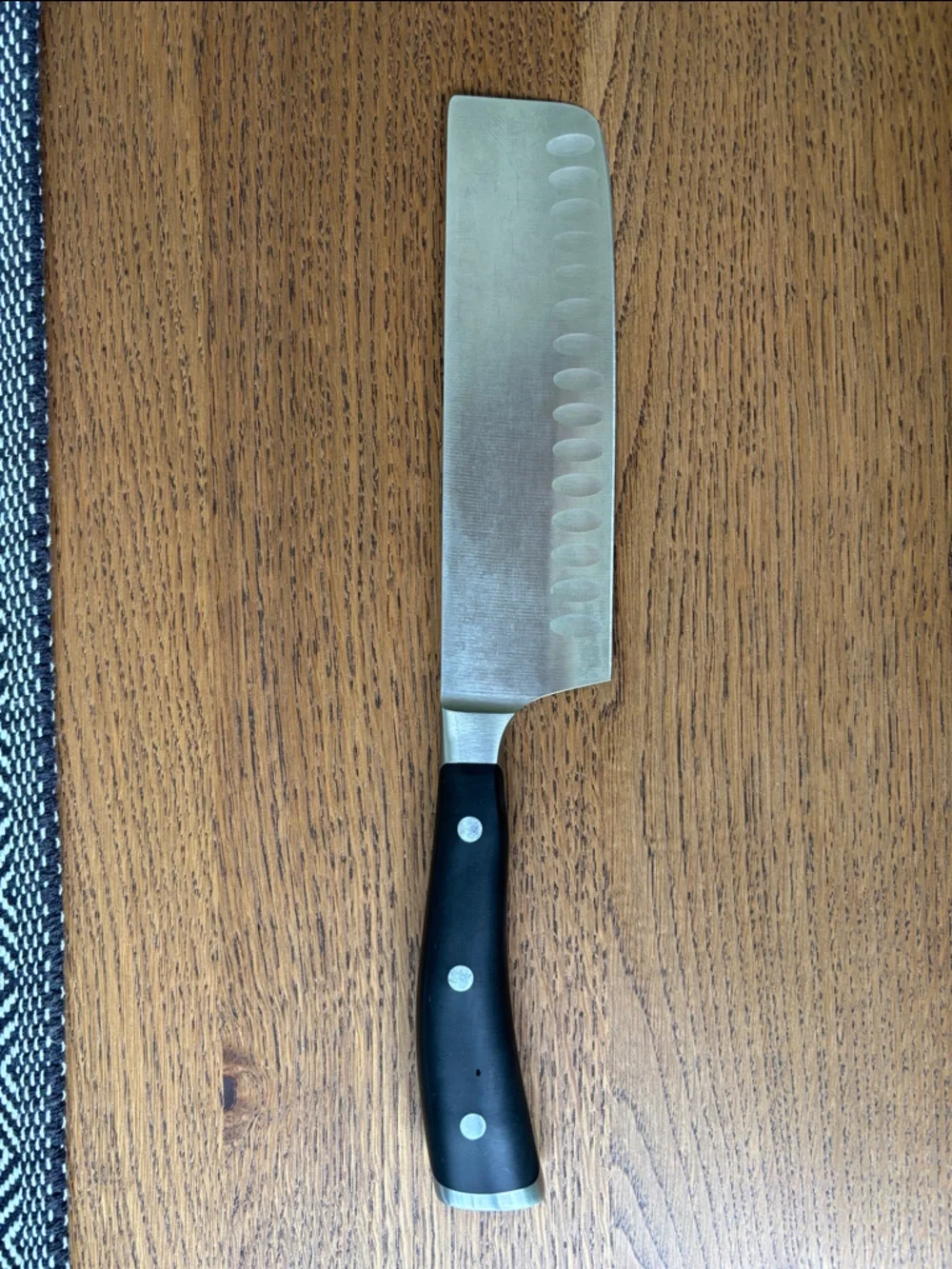 Wusthof Classic Ikon Hollow Edge 7” Nakiri Knife - Black